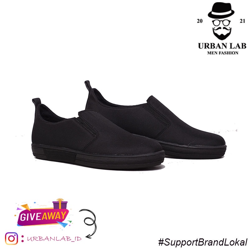 Sepatu Selop Sepatu Slip On Pria Gaozhan Black - GOH 003