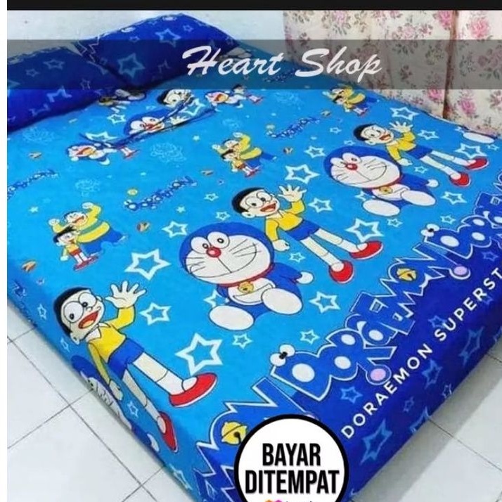 Sprei Homemade Karakter Motif Doraemon 180x200 160x200 / Sprei Kintakun Motif Kartun Doraemon Nobita