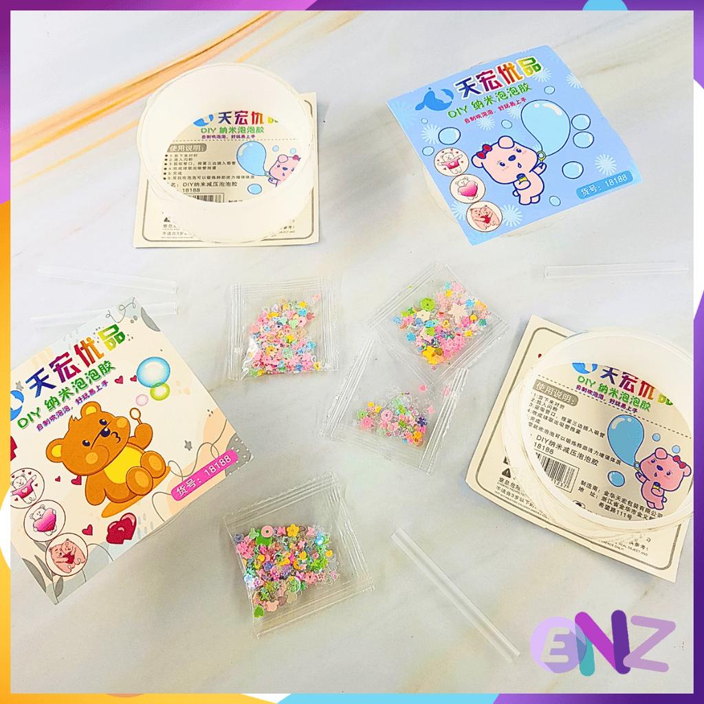 ENZ ® Mainan anak Nano tape blow bubble balon tiup bening / balon tiup gambar / balon isi manik viral 1266