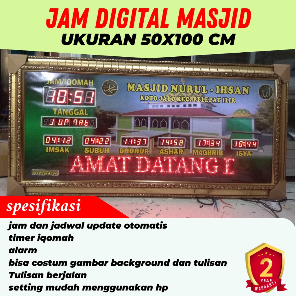 jam digital masjid jadwal sholat warna biru jam digital masjid jadwal sholat 120x40 jam digital masj