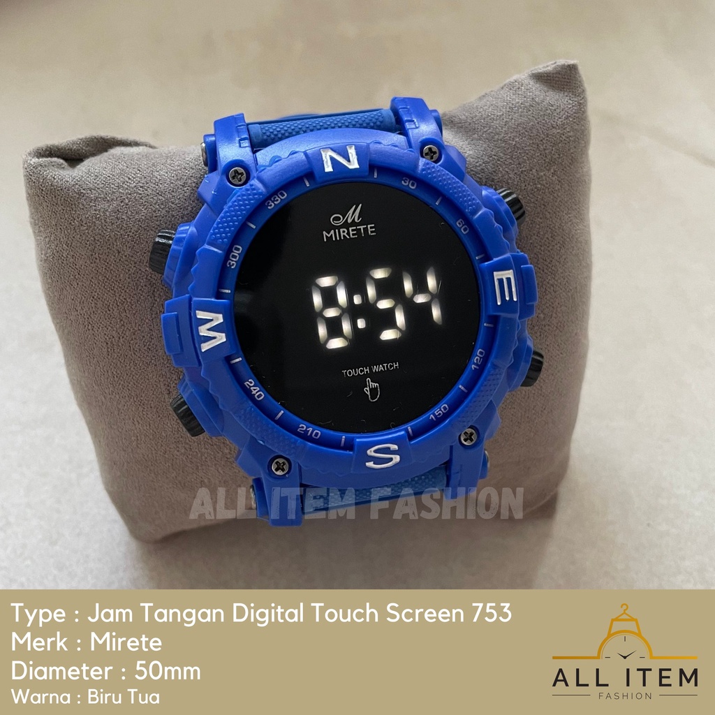 COD✅ Jam Tangan Digital Touch Screen Mirete 753 / Sport Watch / Jam Fashion / Jam Modern Layar Sentuh / Tanggal Bulan Tahun