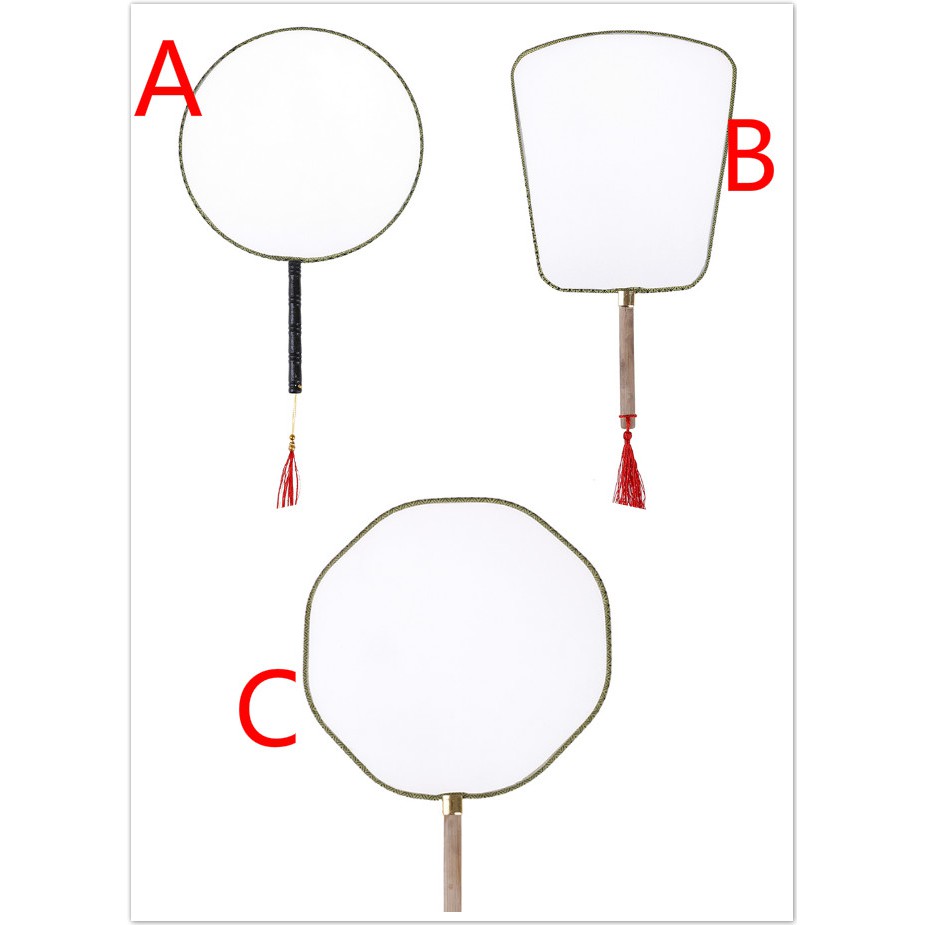 JB✪ White Elegant Hand Fan Gong fan blank children DIY art painted fan