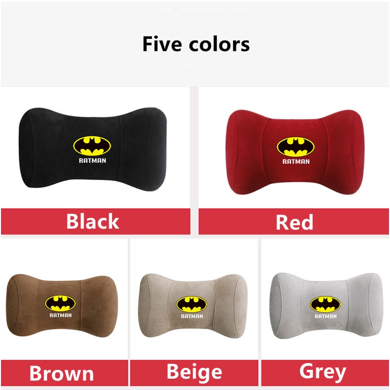 G-club Bantal Leher / Kepala Bahan Memory Foam Motif Batman Untuk Jok Mobil