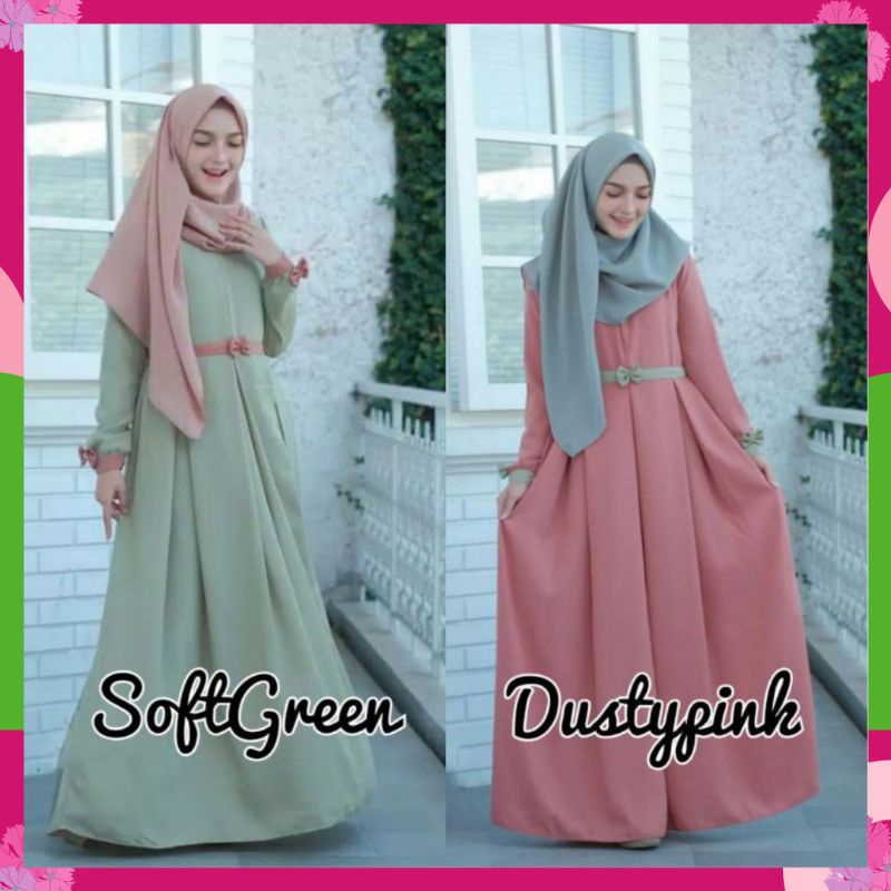 GAMIS CRINKLE AIRFLOW RENDA PREMIUM/ Dress Gamis Muslim REVALINA Gamis Remaja Terbaru Busui