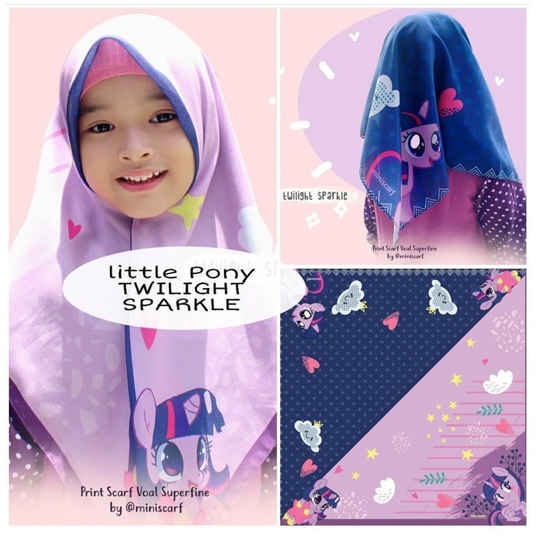 Pre Order - jilbab anak kerudung anak little pony