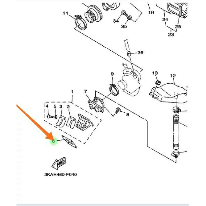PERPAK PACKING PAKING INTAKE VALVE MEMBRAN RX KING RXKING RXK RXS RT 115 ORIGINAL YGP 3KA-E3621-10