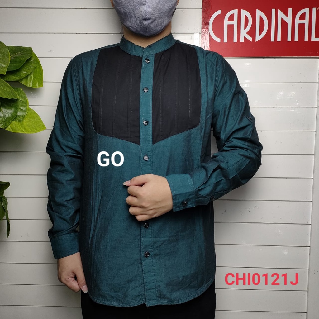 gof TCJ CARDINAL KEMEJA KOKO CASUAL Pakaian Pria Muslim Baju Cowok Lengan Panjang