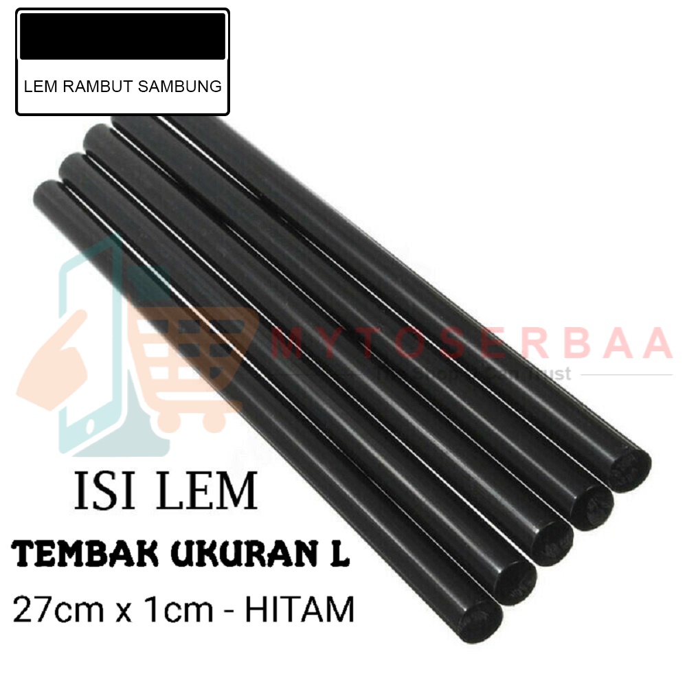 

Lem Rambut Sambung / Hair Extension / Lem Tembak Besar Hitam 27cm x 1cm - MY