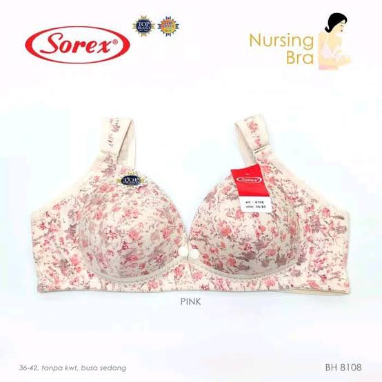 BRA Sorex - BH Menyusui Sorex - Bra Motif Bunga dengan Busa - Kode 8108