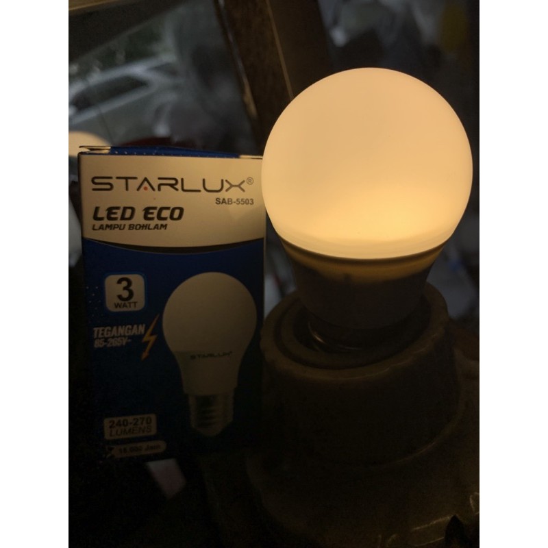 LAMPU LED STARLUX 3W 3watt KUNING WARM WHITE BOLA lampu led hias kafe cafe warm white WW terang 3 wa