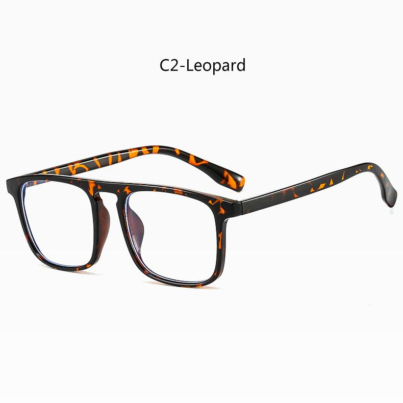 Fashion retro anti-blue light square metal hinge glasses for men and women