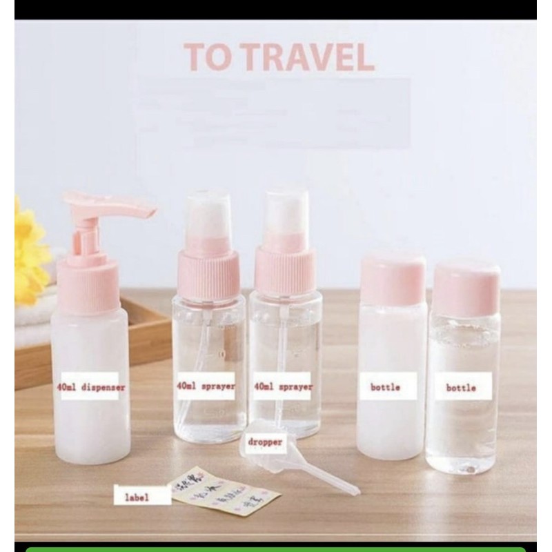 5 in 1 TRAVEL TOILETRIES KIT Set Botol Sabun Mini Travel Organizer