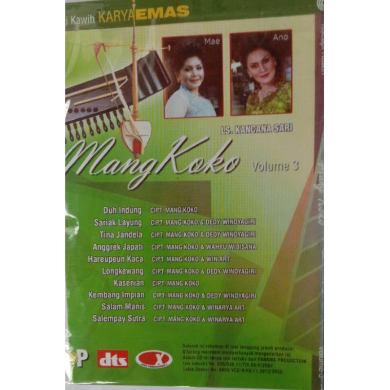 VCD Original Karaoke Duh Indung mang Koko Vol 3
