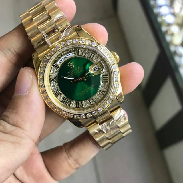 Jam tangan wanita ROLEX DAYDATE DIAMOND AUTOMATIC GRADE PREMIUM AAA+