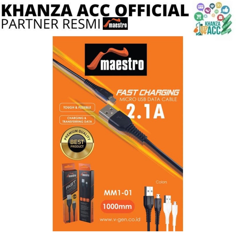 KHANZAACC MAESTRO MM1-01 Kabel Data Micro USB Fast Charging 2,1A