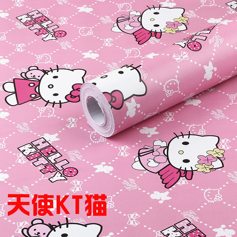 Wallpaper Sticker Dinding Motif Hello Kitty uk 45cm x10m