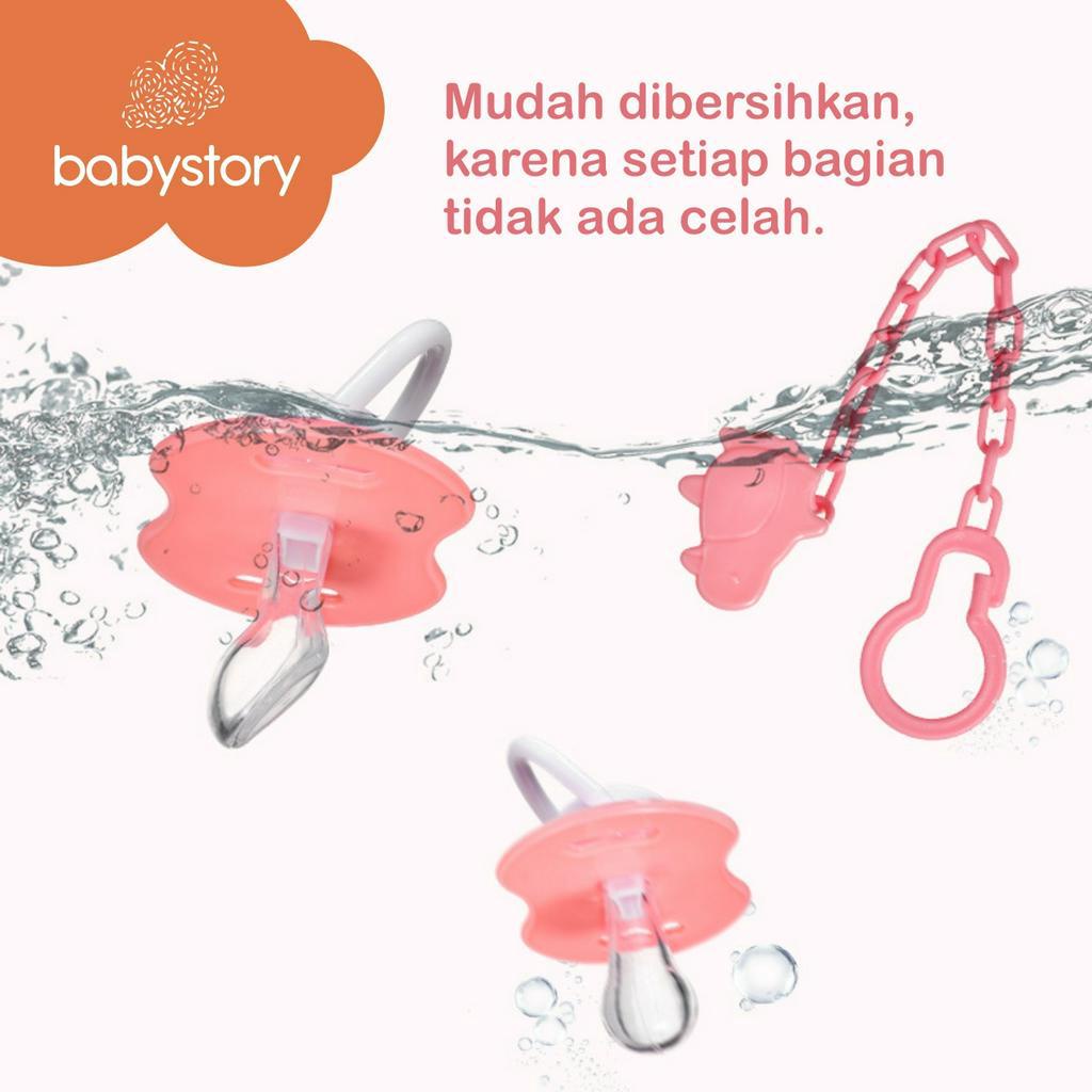 Empeng Dot Bayi Dengan Tutup dan Klip Rantai Penjepit Baby Pacifier empeng bayi