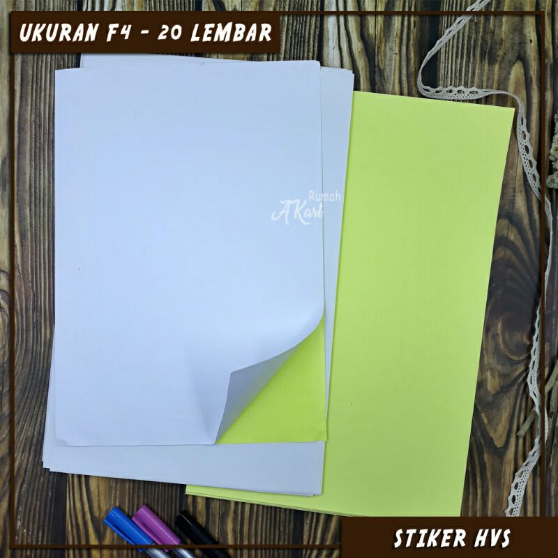 

20 Lembar Stiker HVS Putih F4 Folio Doff/Matte