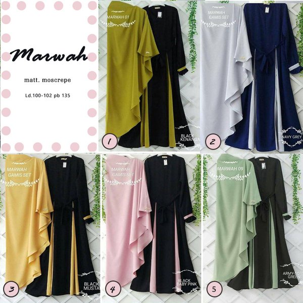 Baju Gamis Syari MARWAH SET Hijab