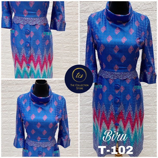 DRESS BATIK TUNIK PREMIUM SILK TANGAN 3/4 PANJANG 100CM