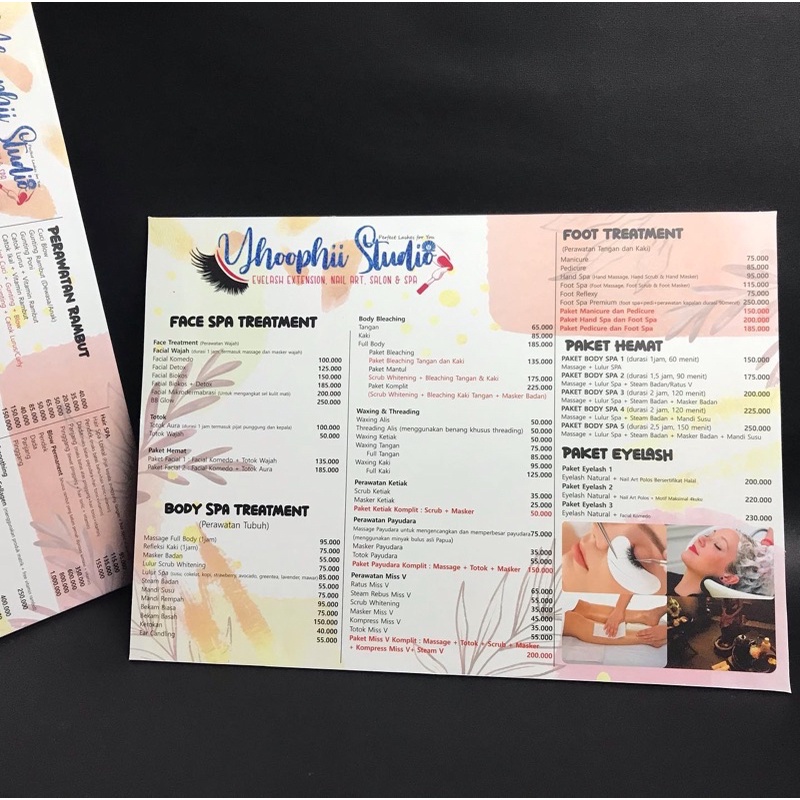 

Papan Menu buat Salon cafe restoran kedai