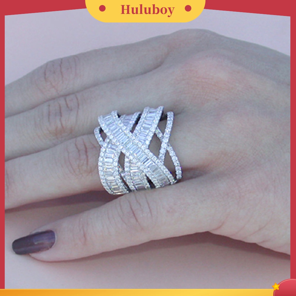 Hu Hu Hu Hu Hu Alat Bantu Pasang Kacamata♡ Cincin Berlian Imitasi Multilayer Model Hollow Untuk Wanita