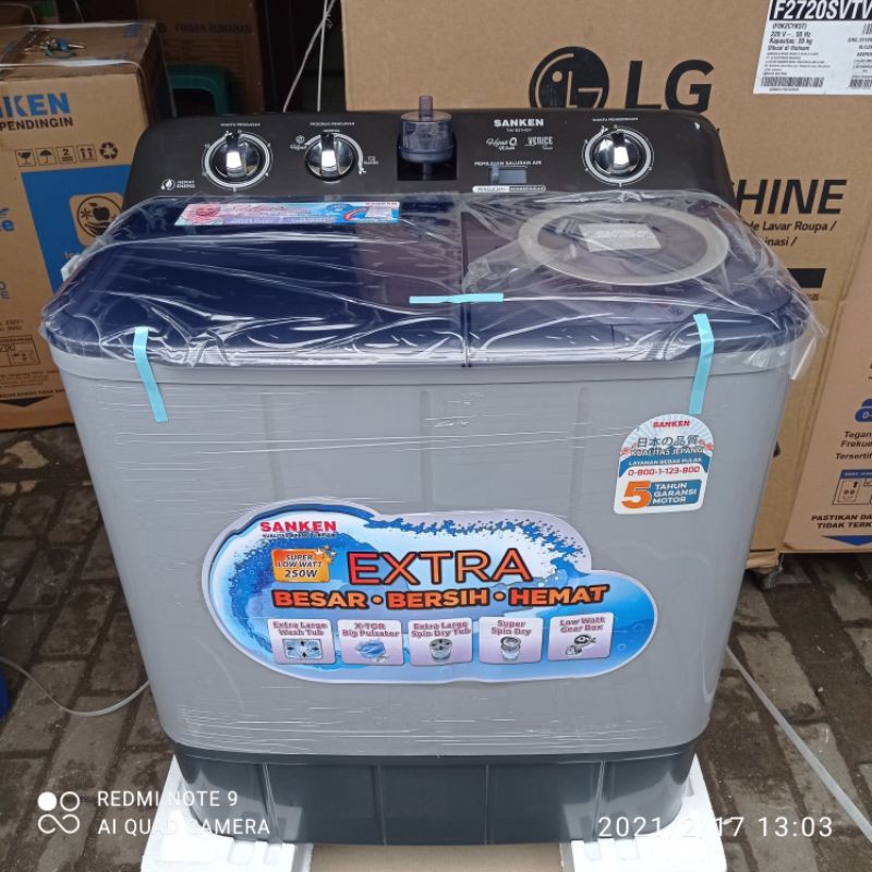 Mesin Cuci 2 Tabung SANKEN TW - 927HGY 8kg Hijab mode