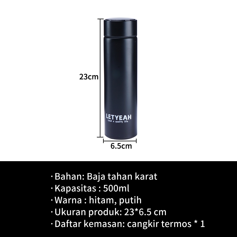 Letyeah &amp; Anantagt botol termos air led panas air dingin/Stainless Steel Thermos Indikator Suhu putih hitam