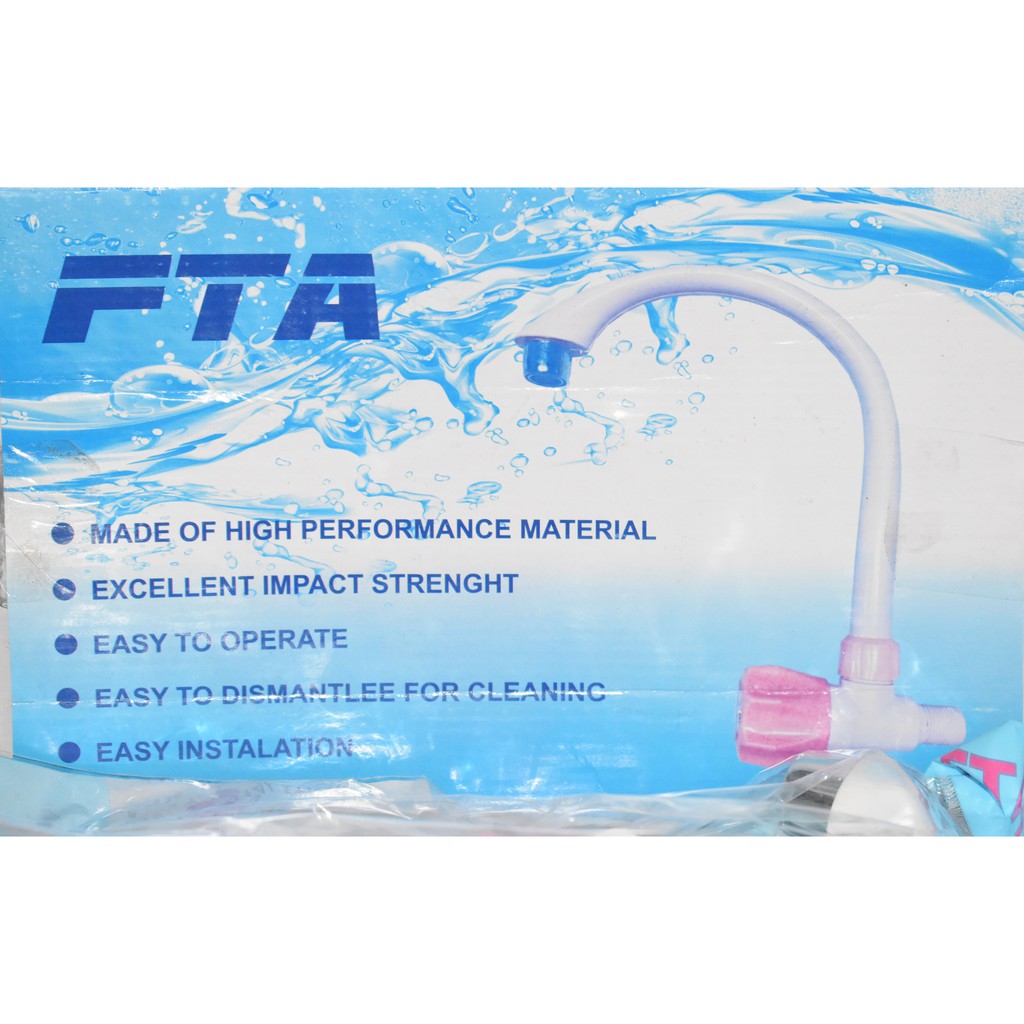 Keran Angsa PVC  1/2" Inci "FTA" Putar Warna Pink, Hijau, Biru /  Kran Cuci Piring