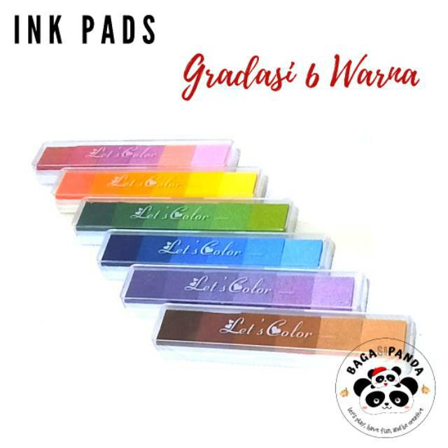 

Bak Cap Warna Warni Gradasi 6 Warna / Bak Stempel / Ink Pad / Stamp Pad Gradation