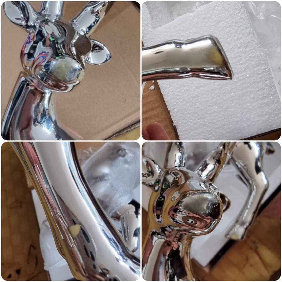 TBI Ceramic Gold Silver Deer Rusa Emas Pajangan Hiasan Rumah Rusa Keramik