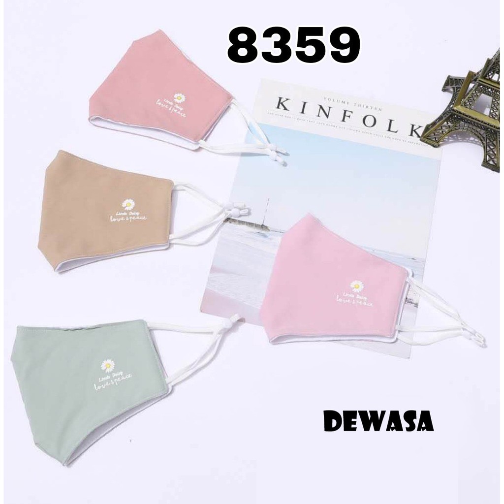 Masker mulut dewasa import motif Love peace Kain cotton earloop adjustable Fashion mask COD