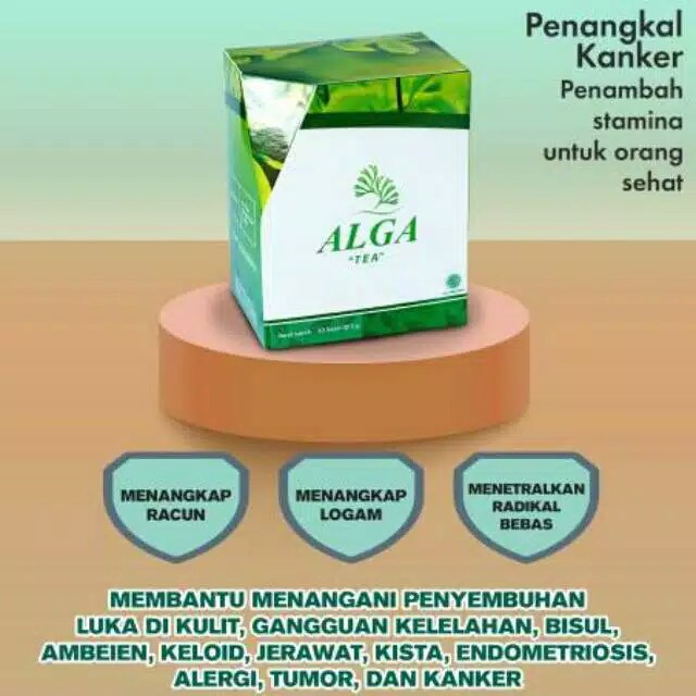 ALGA Tea, Teh Hijau Premium, Minuman kesehatan, melemahkan sel kanker, 100% Original.
