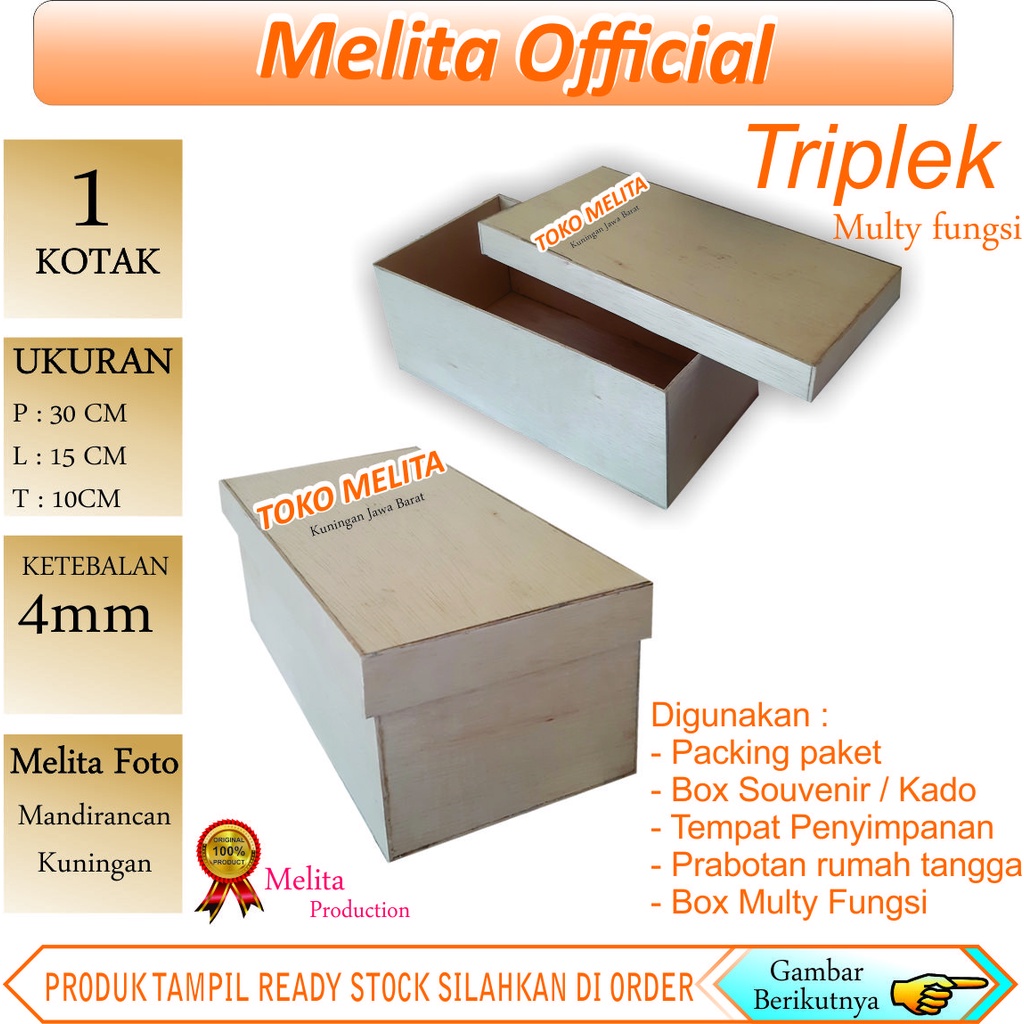 

Kotak box 30x15x10 cm perlengkapan packing souvenir kado multy fungsi tebal 4mm
