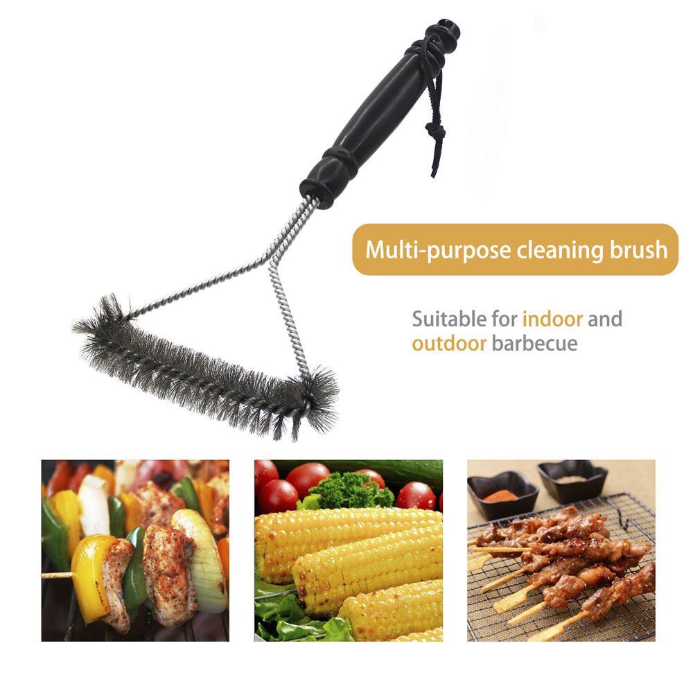 Solighter BBQ Brush Barbecue Scraper Pembersih Panggangan Tahan Lama Kawat Stainless Steel