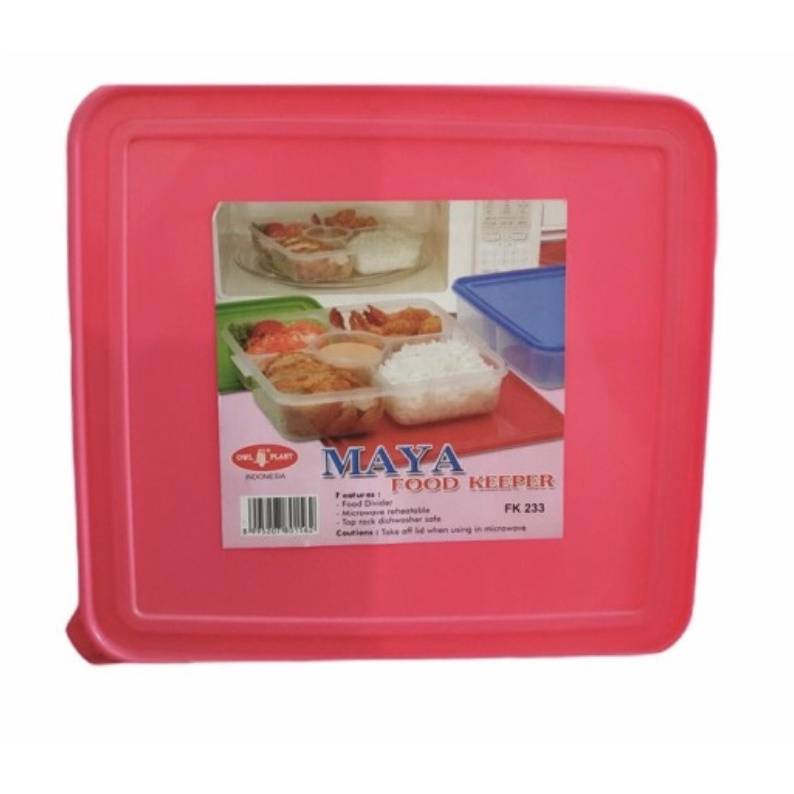 Maya Food keeper Owl Plast FK-233 Toples Lunch Box Sekat 5 Penyimpanan Makanan