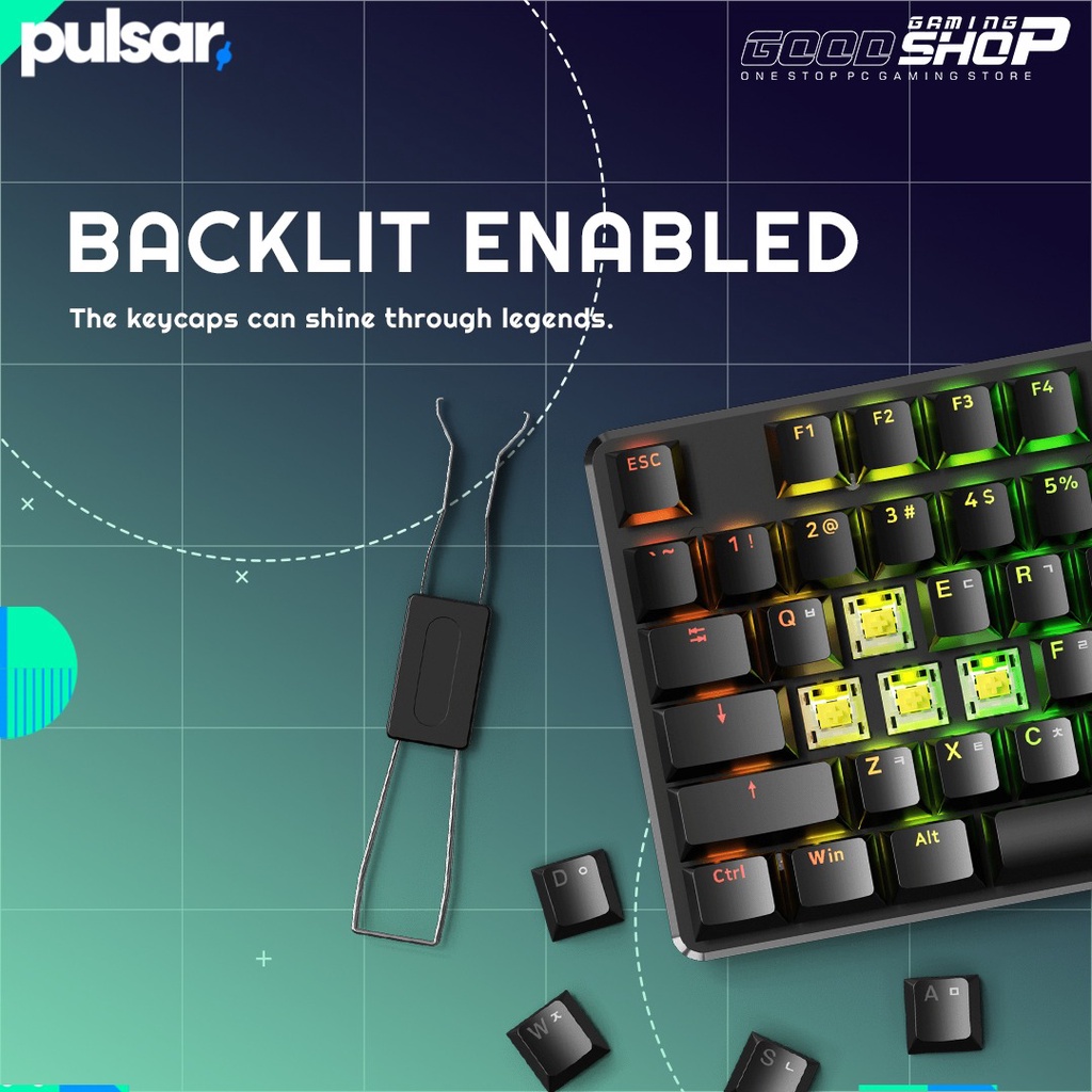 Pulsar Low Profile KR ANSI - PBT Doubleshot - Keycaps (104 Set US KR)