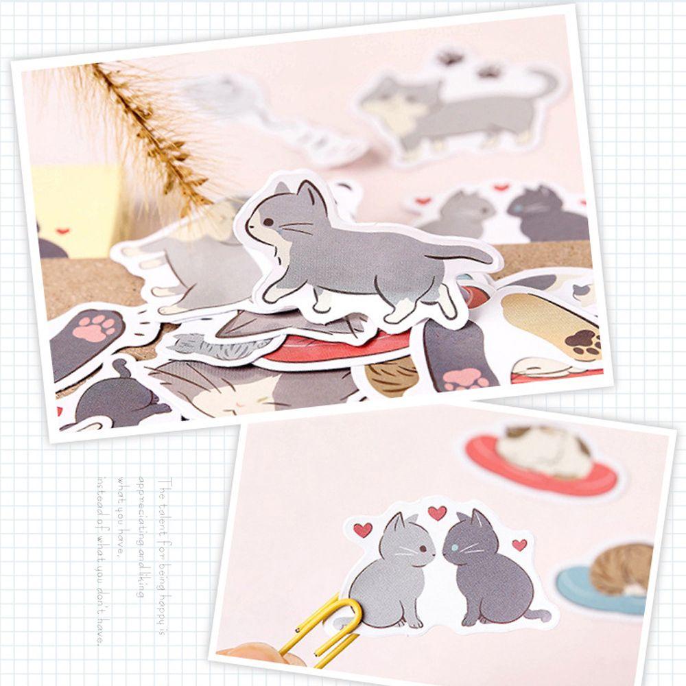 Agustinina Playful Cats DIY Scrapbooking Tahan Air Self-Adhesive Ponsel Decor Diary Skateboard Dekorasi Stiker