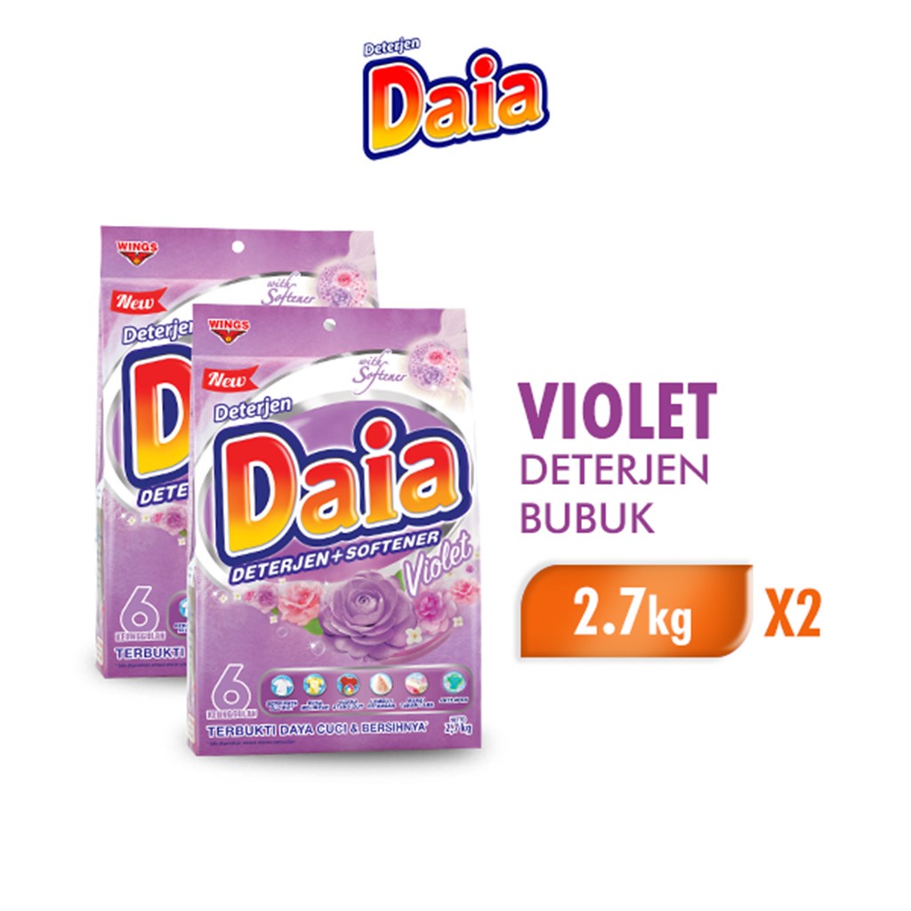 Daia Deterjen Bubuk Violet 2,7 kg x2