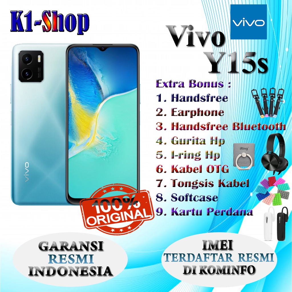HP VIVO Y15s RAM 3/32 GB & RAM 3/64 GB GARANSI RESMI VIVO INDONESIA