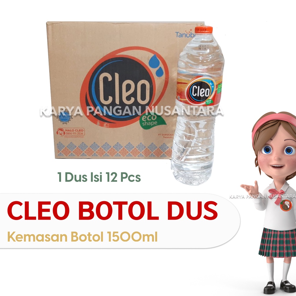 

CLEO BOTOL BESAR AIR MINERAL CLEO BOTOL ECO SHAPE 1500 ML PER DUS