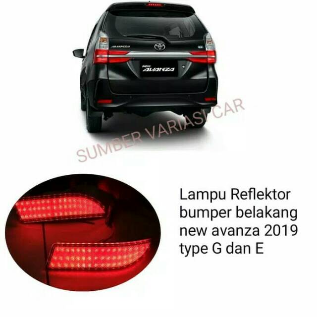 Lampu reflektor bumper belakang avanza 2019 type G E