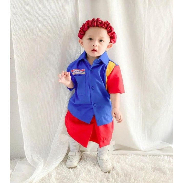 Kostum Photoshoot Seragam Indomaret Baby &amp; Anak // Kostum Anak Viral // Seragam Indomaret Junior