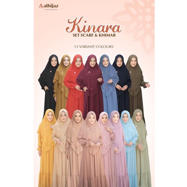 GAMIS SYAR'I SET KHIMAR MURAH KINARA BY ALHIJAZ BAHAN QISARA ULTIMATE