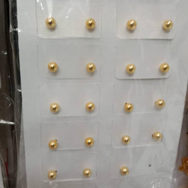 Anting tusuk bulat polos murah titanium gold 18k harga sepasang anting aksesoris fashion wanita