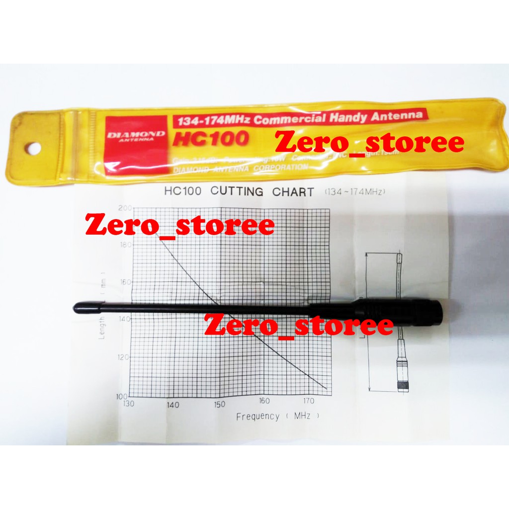 Diamond Antenna HC100 VHF TNC Male ASLI jepang Antena HT HC-100 HC 100 With Cutting Chart