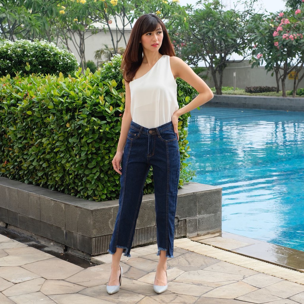  Celana  Boyfriend  Jeans  Wanita Hannanosa Shopee Indonesia