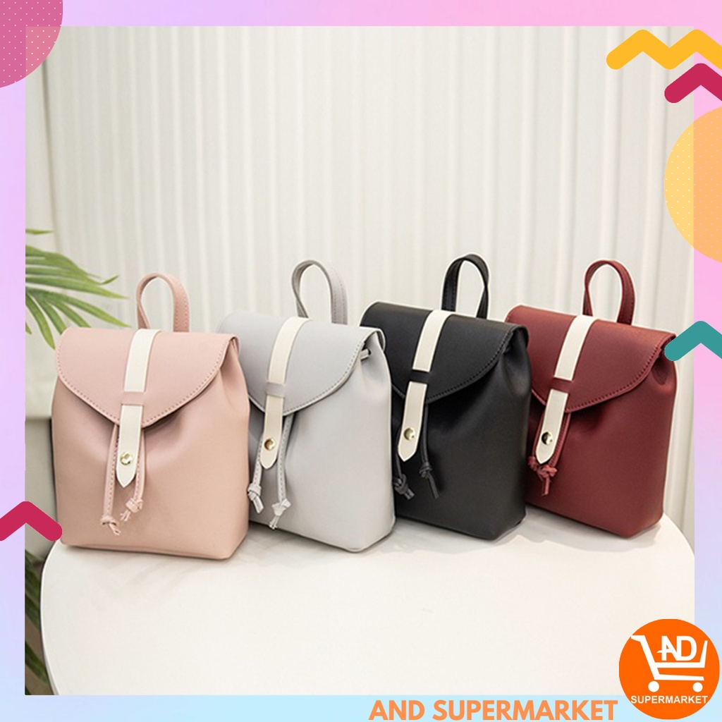 AND COD T86 Tas Selempang Wanita Model Serut Tas Ransel Wanita Backpack Bag Kulit PU Ransel Korea Murah