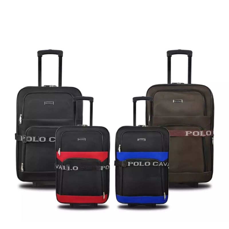 Koper Bahan 20/24 Inch Koper Kain Anti Pecah Koper Merah Cabin Size  Bahan Kanvas Koper Expandable K