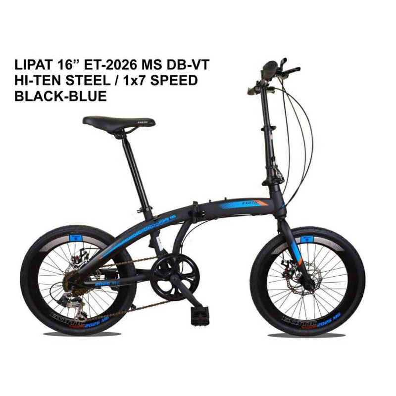 Sepeda Lipat 16 inch Exotic ET-2026 MS DB-VT